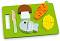 Дървени храни за рязане Andreu Toys - Обяд - С ножче и дъска - играчка