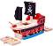 Дървен пиратски кораб Bigjigs Toys - От серията Rail - играчка