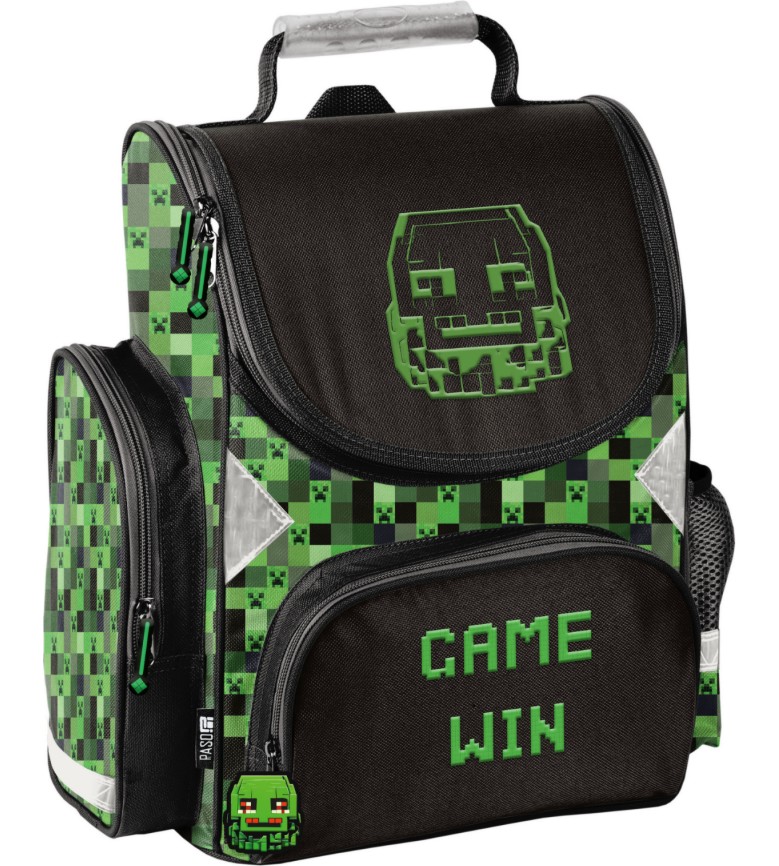 Ученическа раница с капак Pixel Mask Paso Ученическа раница с капак Pixel Mask Paso - На тема Minecraft - раница