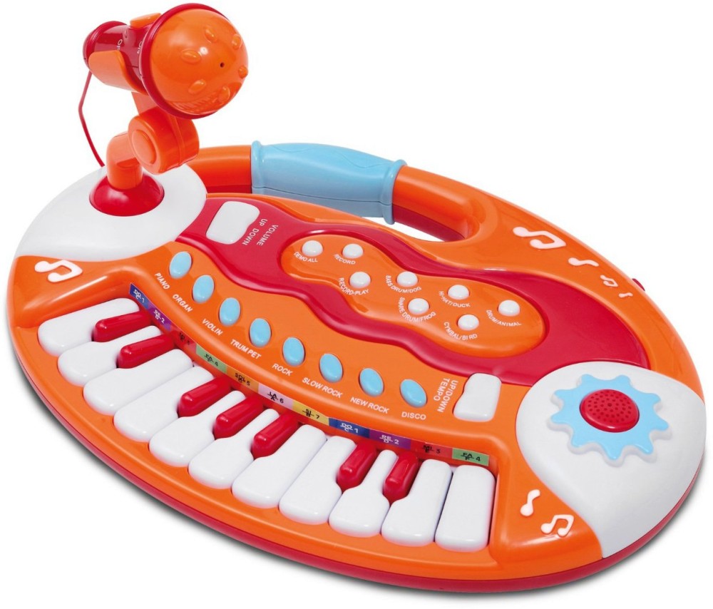 Електронен синтезатор с 18 клавиша и микрофон Bontempi - Детски музикален инструмент - играчка