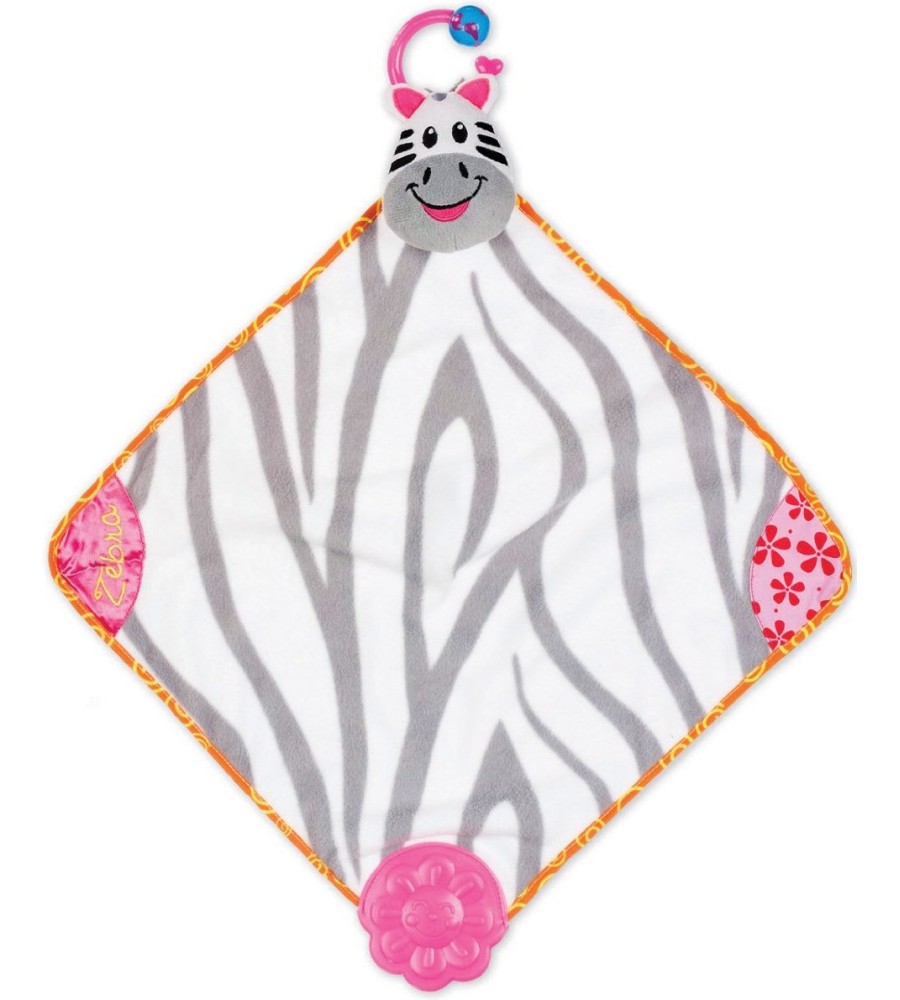 Бебешко одеяло с дъвкалка - Зебра Бебешко одеяло с дъвкалка - Зебра - Играчка за детска количка и легло - играчка