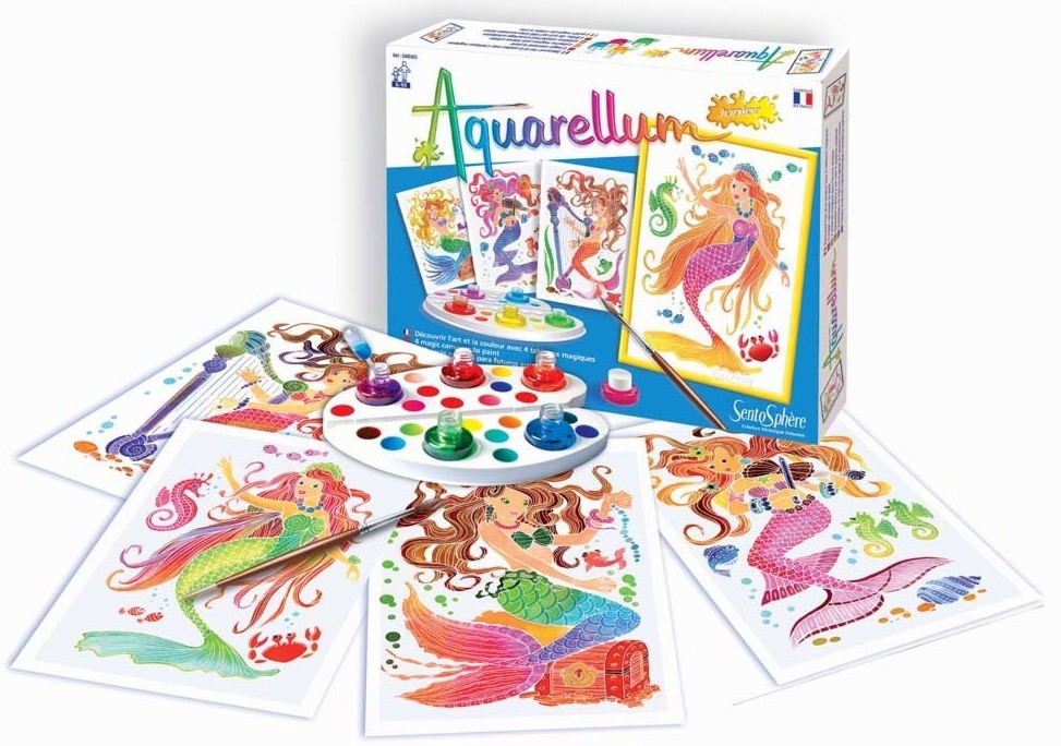 Оцветявай с акварелни бои Sentosphere - Русалки - Творчески комплект за рисуване - играчка