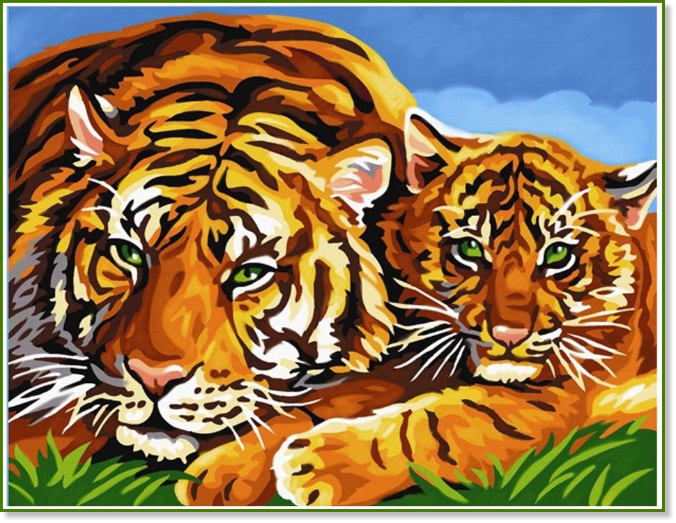 Нарисувай сам шедьовър - Тигри - Творчески комплект - продукт