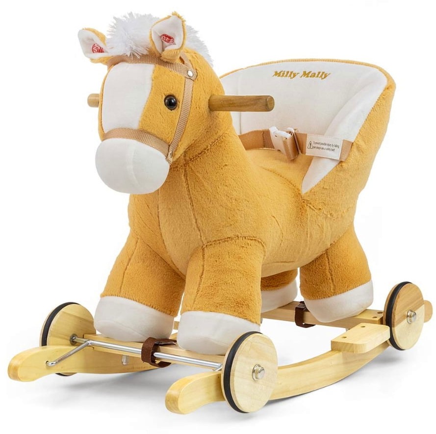 Дървена люлка за яздене Кафяво конче - Milly Mally Дървена люлка за яздене Кафяво конче - Milly Mally - играчка