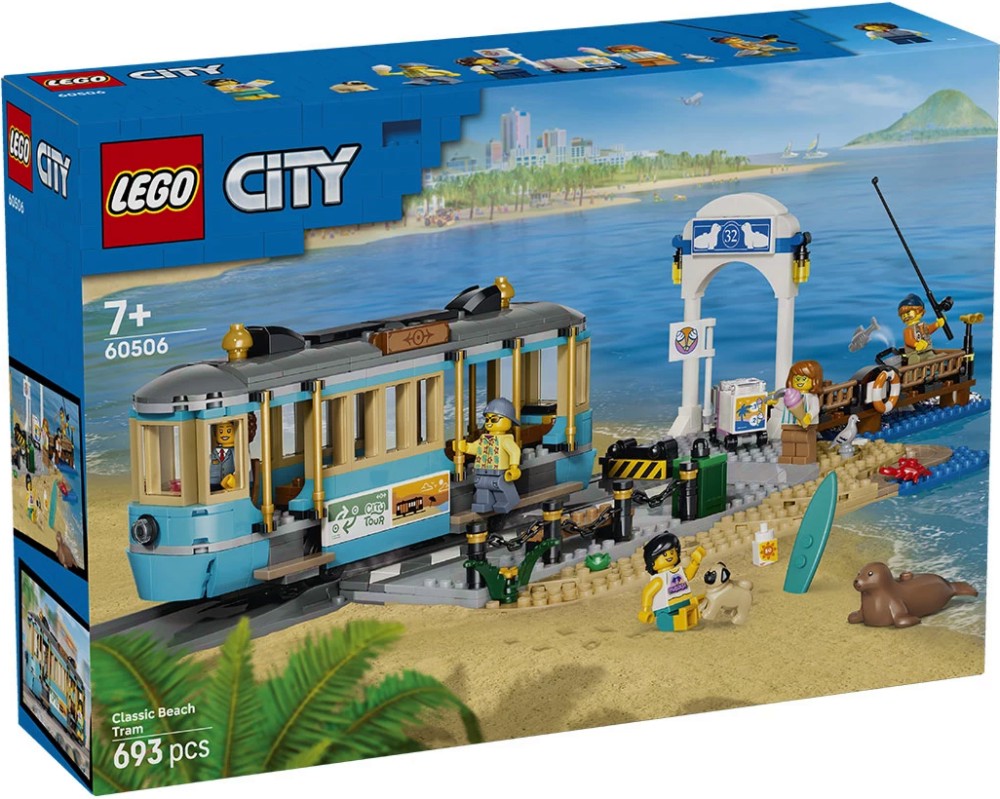 LEGO City - Класически плажен трамвай LEGO City - Класически плажен трамвай - Детски конструктор - играчка