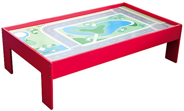 Дървена игрална маса за влакчета - играчка
