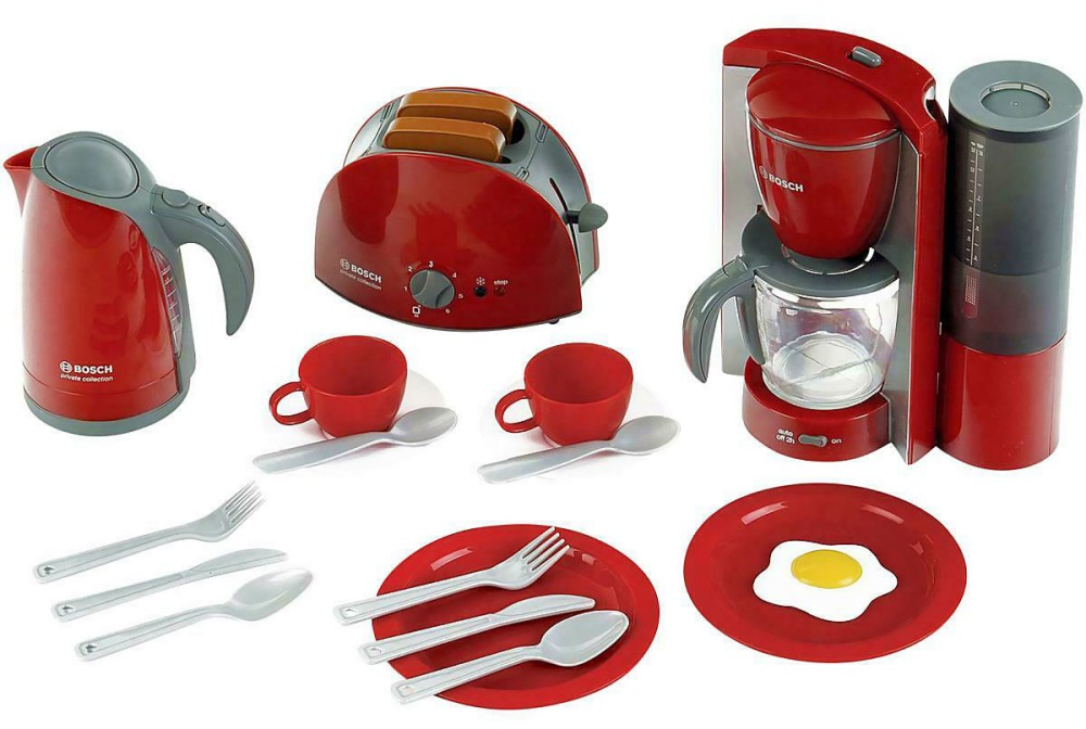 Детски кухненски уреди Klein - Закуска - С прибори от серията Bosch-mini - играчка
