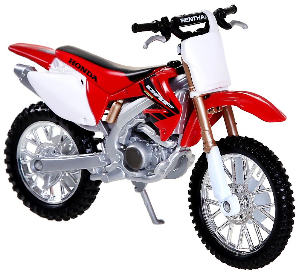 Метален мотор Bburago Honda CRF450R Метален мотор Bburago Honda CRF450R - От серията Cycle Collezione - играчка
