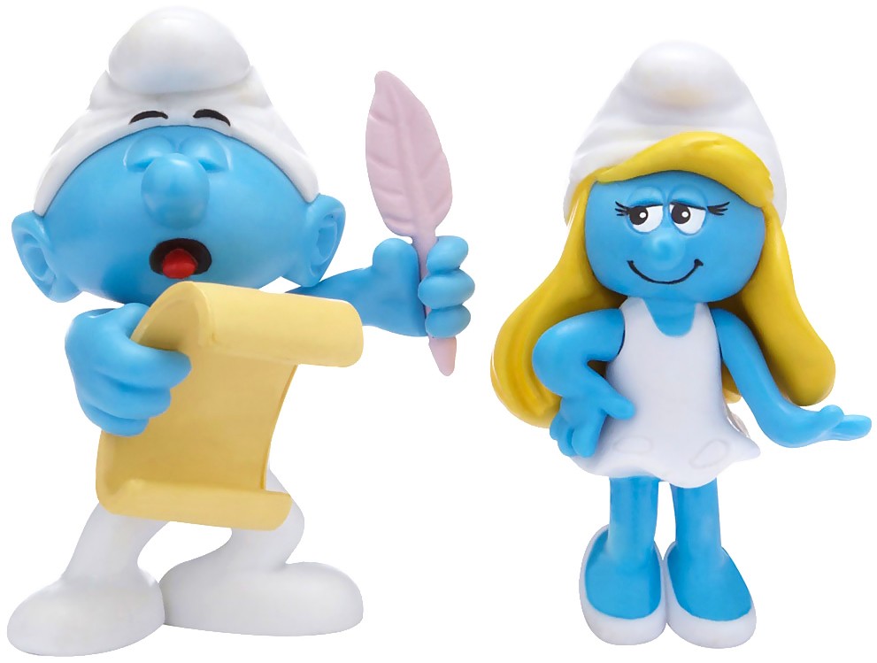 Смърфиета и Смърф-поет Смърфиета и Смърф-поет - Фигури от серията "Смърфовете" - играчка