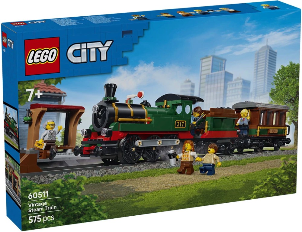 LEGO City - Старомоден парен влак LEGO City - Старомоден парен влак - Детски конструктор - играчка