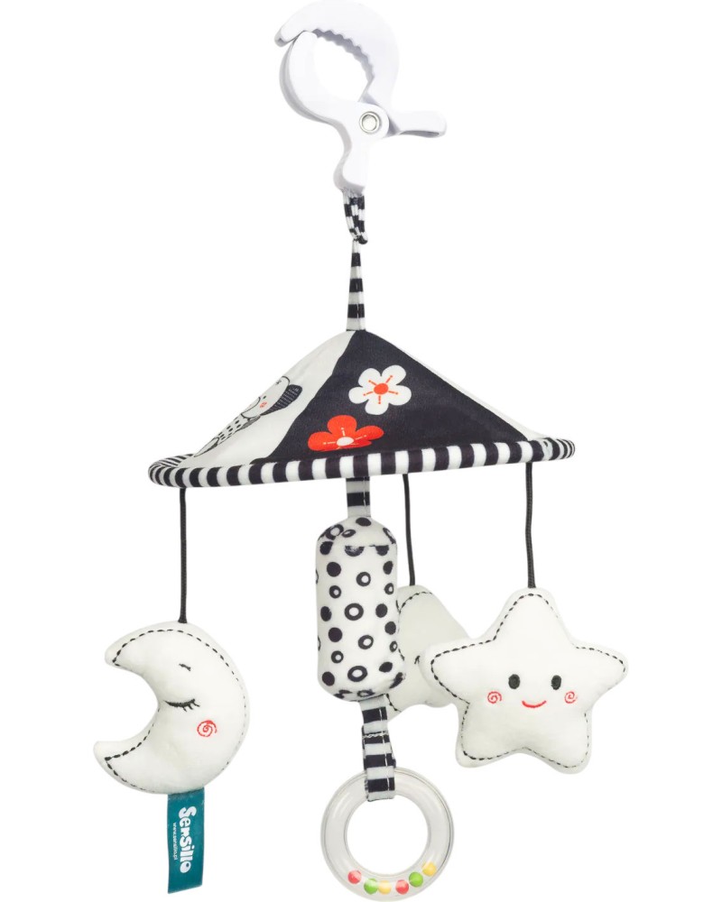 Играчка за закачане Sensillo Carousel Star Играчка за закачане Sensillo Carousel Star - От серията Black & White - играчка