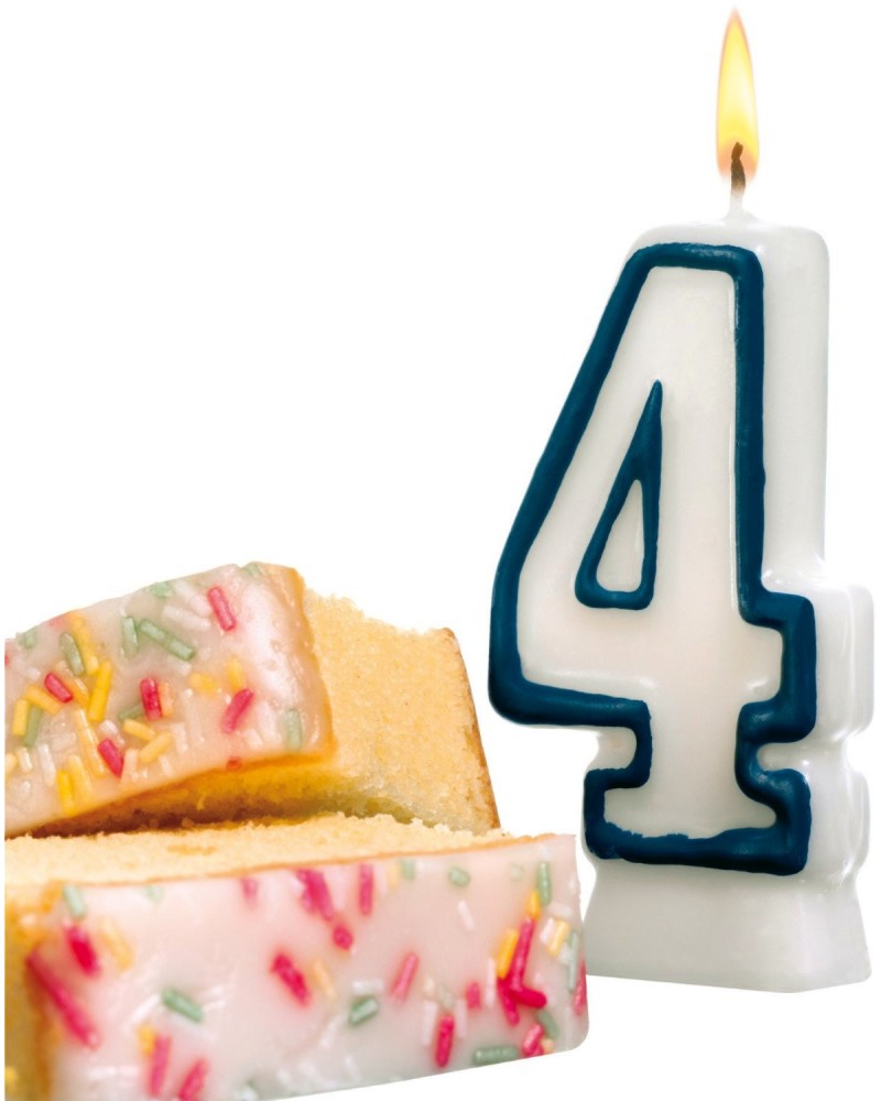 Свещичка за рожден ден Susy Card - Цифра 4 - Парти аксесоар - играчка