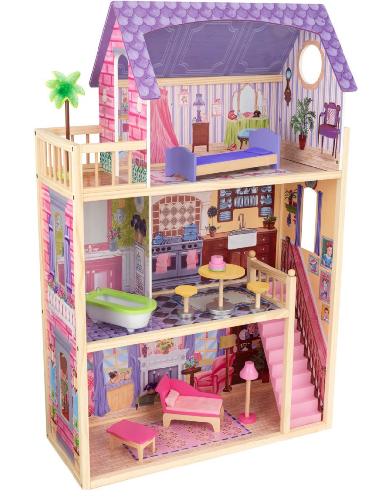Къща за кукли - Кайла - Дървена детска играчка - играчка