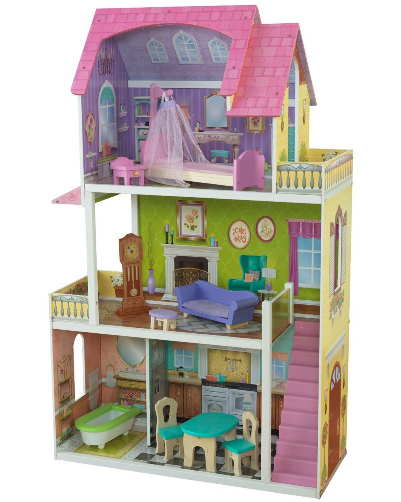 Къща за кукли - Флорънс - Дървена детска играчка - играчка