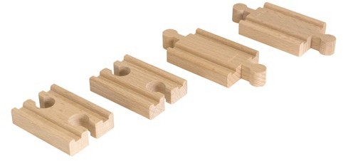 Мини релси за влак - Дървена играчка за разширение на релсов път от серията "Brio: Релси" - релса