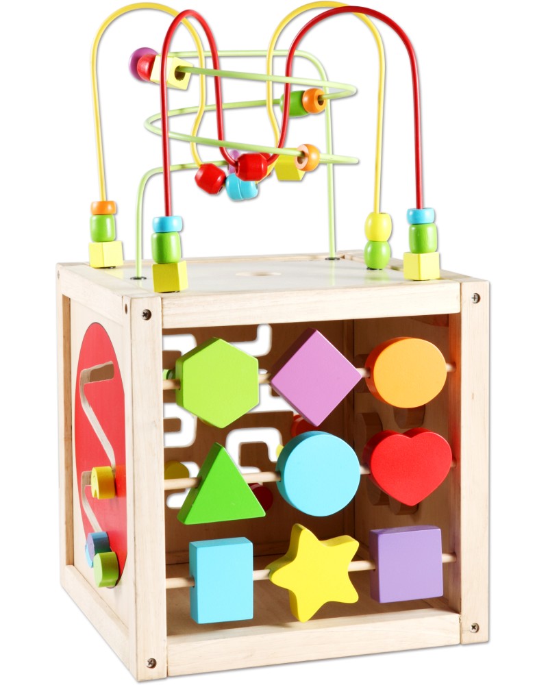 Дидактически дървен куб Classic World - играчка