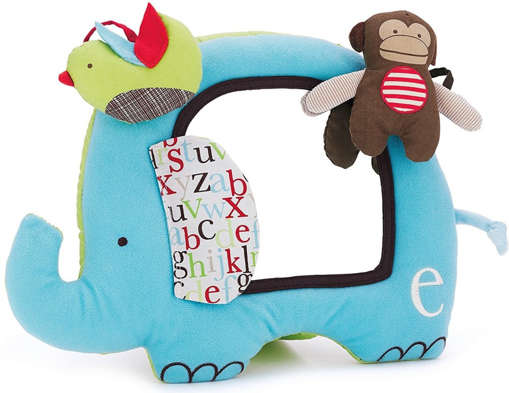 Слонче Слонче - Мека играчка с огледало - играчка