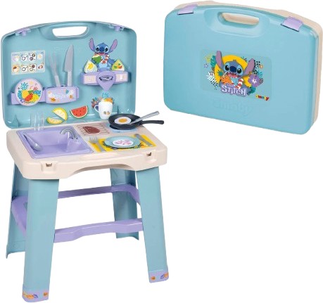 Сгъваема кухня в куфарче Стич - Smoby Сгъваема кухня в куфарче Стич - Smoby - На тема Лило и Стич - играчка