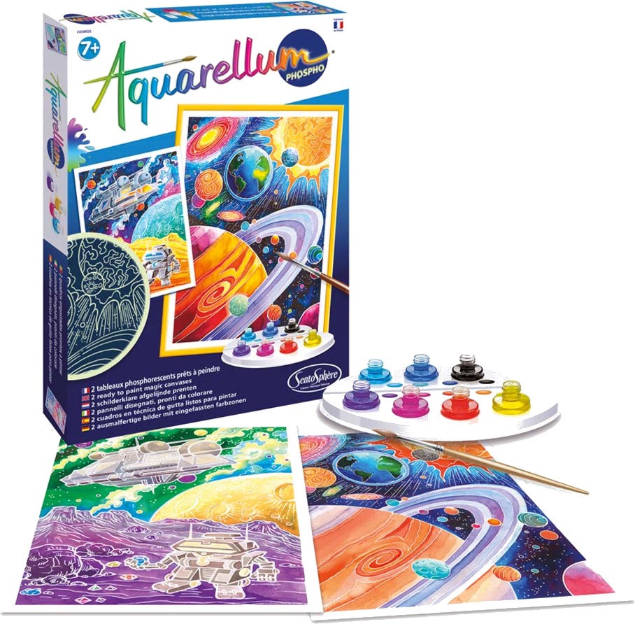Оцвети фосфоресцираща картина Sentosphere - Космос - Творчески комплект за рисуване - творчески комплект