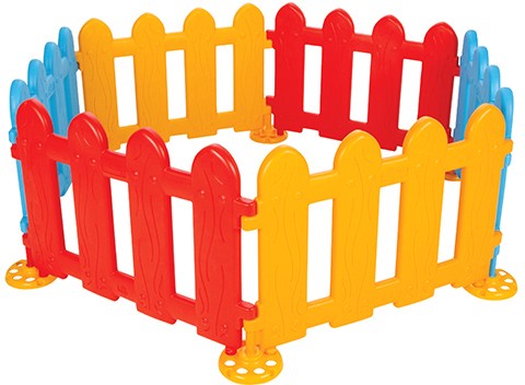 Сглобяема ограда за детски кът - Комплект от 6 цветни модула - играчка
