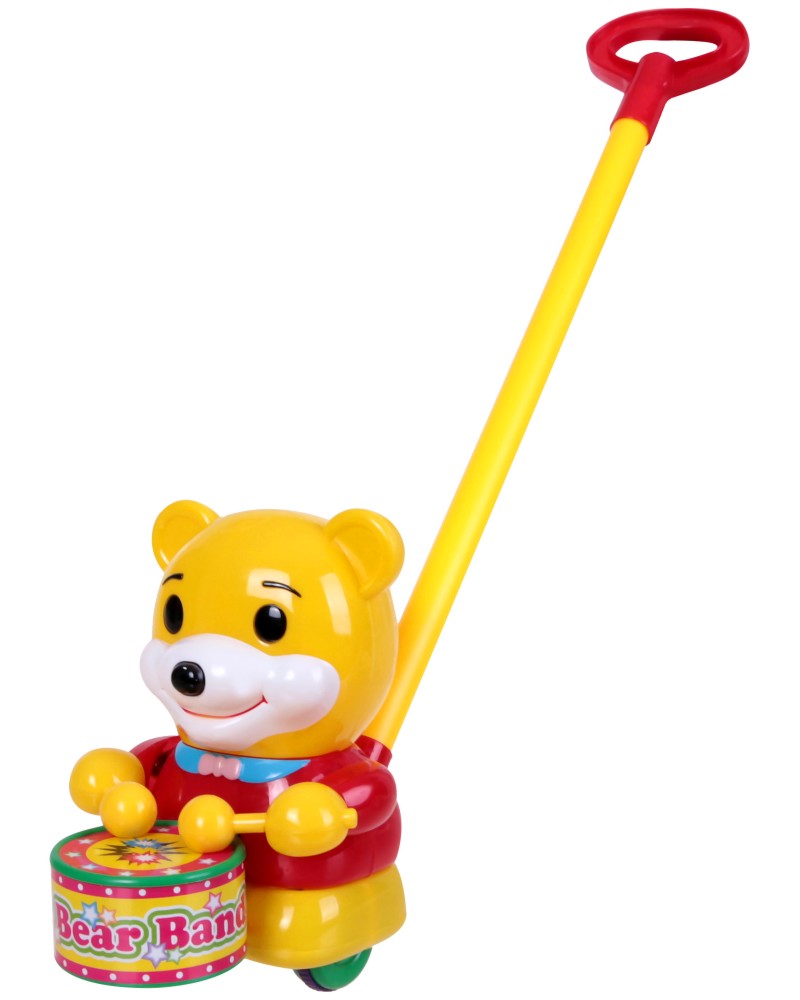 Мече с барабан Мече с барабан - Играчка за бутане - играчка