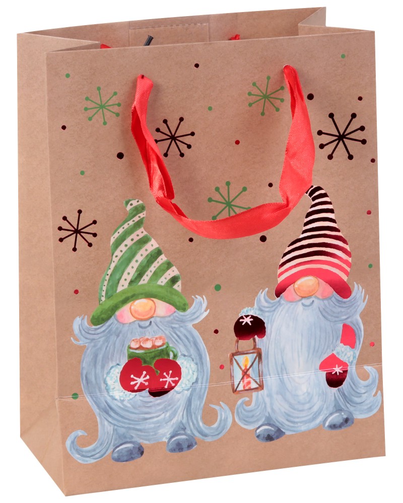 Подаръчна торбичка Коледни гноми - Unic Art Подаръчна торбичка Коледни гноми - Unic Art - С размери 18 / 23 / 10 cm - продукт