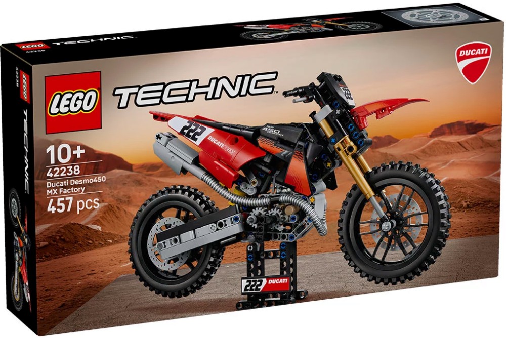 LEGO Technic - Мотоциклет Ducati Desmo450 MX Factory LEGO Technic - Мотоциклет Ducati Desmo450 MX Factory - Детски конструктор - играчка