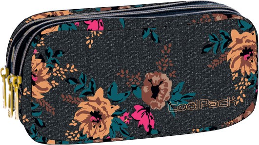 Ученически несесер - Primus: Grey Denim Flowers Ученически несесер - Primus: Grey Denim Flowers - несесер