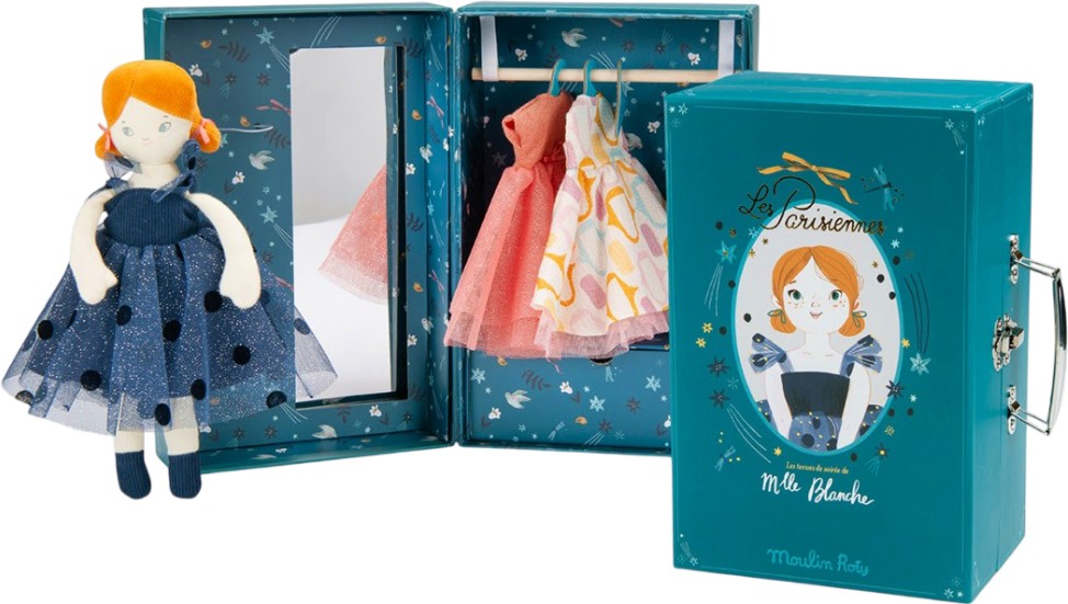 Детско куфарче с мека кукла - Moulin Roty Детско куфарче с мека кукла - Moulin Roty - От серията Les Parisiennes - играчка