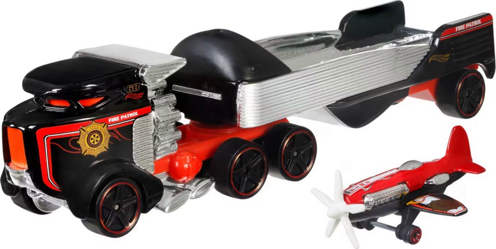 Метален камион със самолет Sky Show Rig - Mattel Метален камион със самолет Sky Show Rig - Mattel - От серията Hot Wheels - играчка