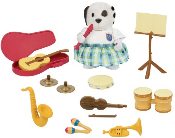 Фигурка на кученце музикант с музикални инструменти Battat - От серията Lil Woodzeez - играчка