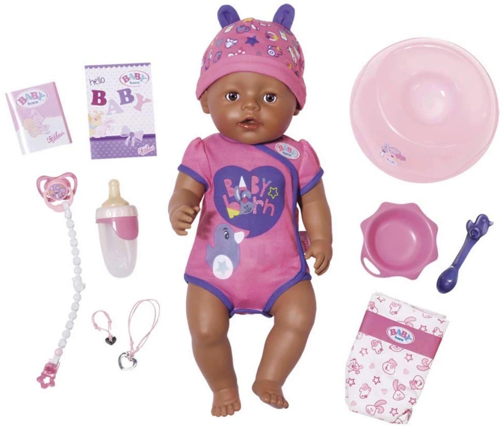 Кукла бебе - Интерактивна играчка с аксесоари от серията "Baby Born" - кукла