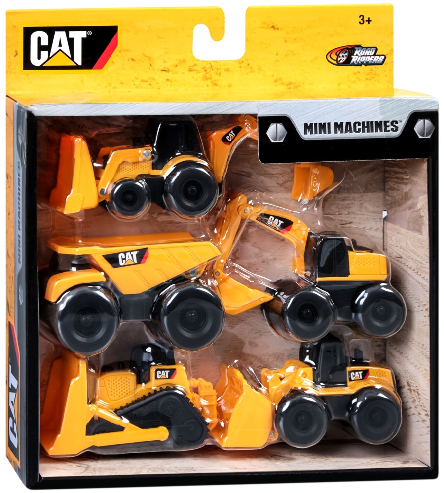 Комплект от 5 мини строителни машини Комплект от 5 мини строителни машини - Детски играчки от серията "CAT" - играчка