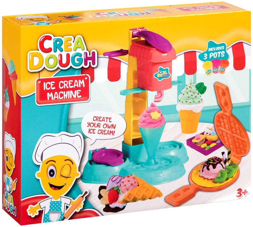 Направи сам - Сладолед Направи сам - Сладолед - Творчески комплект с моделин от серията "Crea Dough" - творчески комплект
