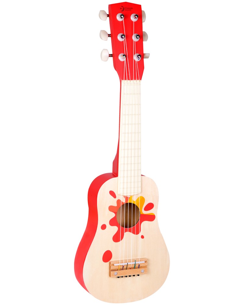 Китара - Звезда - Детски дървен музикален инструмент - играчка