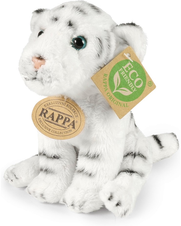 Плюшена играчка бял тигър Rappa Плюшена играчка бял тигър Rappa - С височина 15 cm - играчка