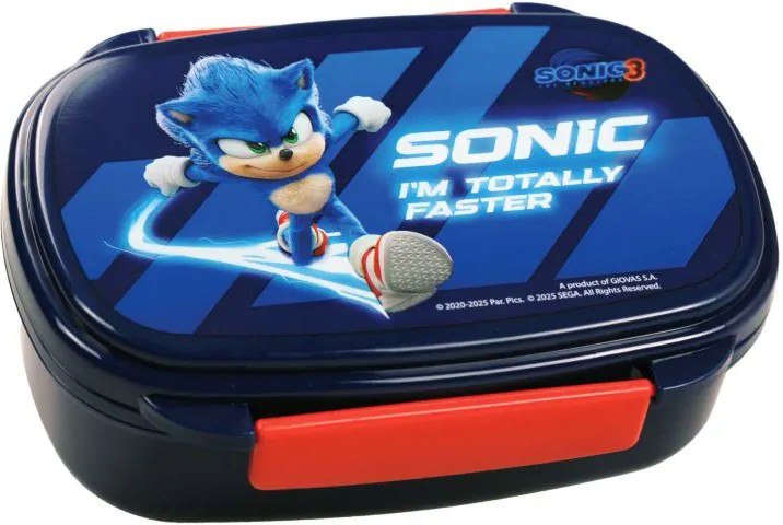 Кутия за храна с прибори Кутия за храна с прибори - С вместимост 600 ml на тема Sonic - кутия за храна