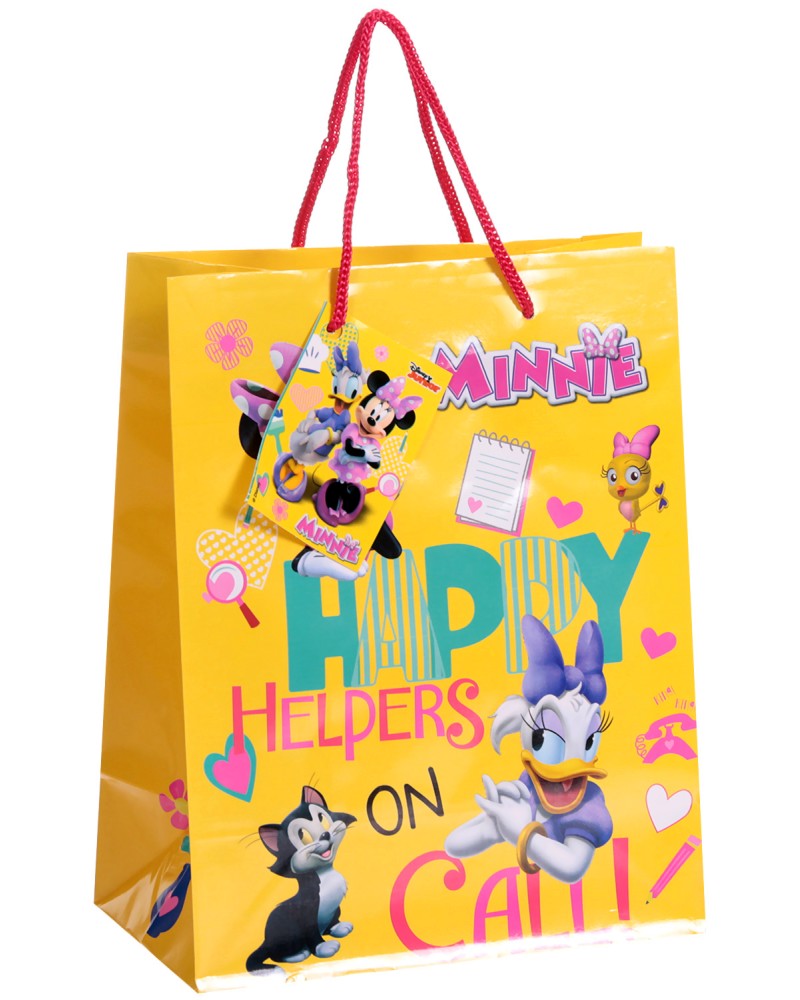 Торбичка за подарък - Мини Маус и Дейзи - Размери 17.5 x 22.5 cm - продукт