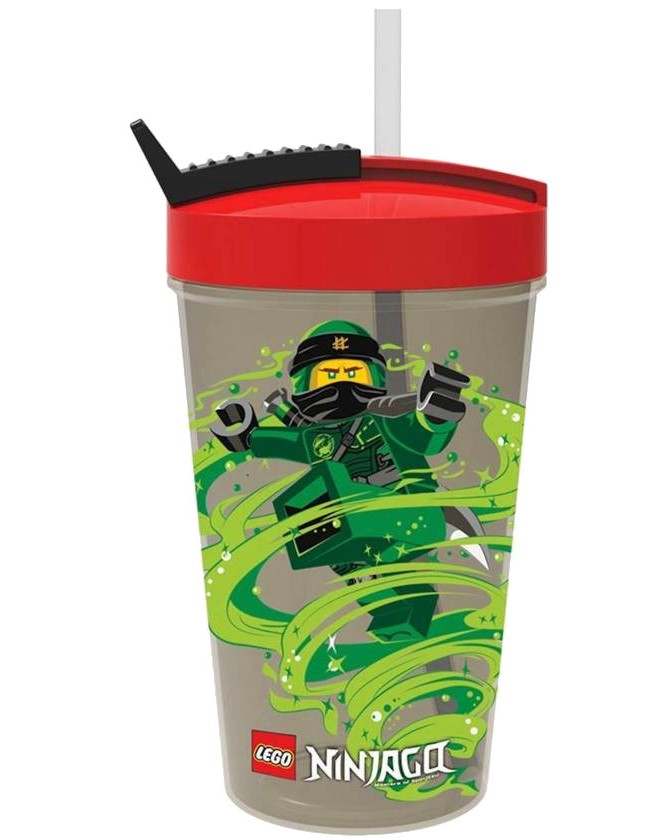 Чаша със сламка - LEGO Ninjago Чаша със сламка - LEGO Ninjago - С вместимост 500 ml - детски аксесоар