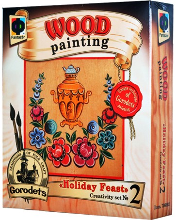Създай картина върху дърво - Празник - Творчески комплект от серията Wood Painting - творчески комплект