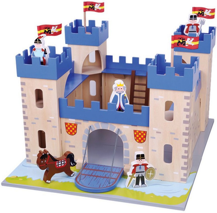 Рицарски замък - Дървен комплект за игра - играчка