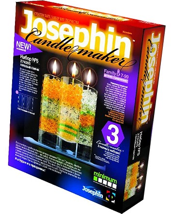 Направи сам 3 декоративни свещи Josephin - Комплект 5 Направи сам 3 декоративни свещи Josephin - Комплект 5 - Творчески комплект от серията Candlemaker - творчески комплект