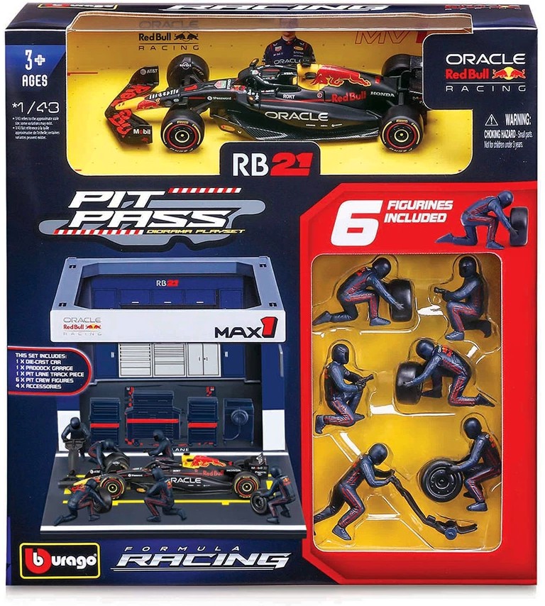 Количка F1 Red Bull RB21 Max Verstappen - Bburago Количка F1 Red Bull RB21 Max Verstappen - Bburago - От серията Race Collezione - играчка