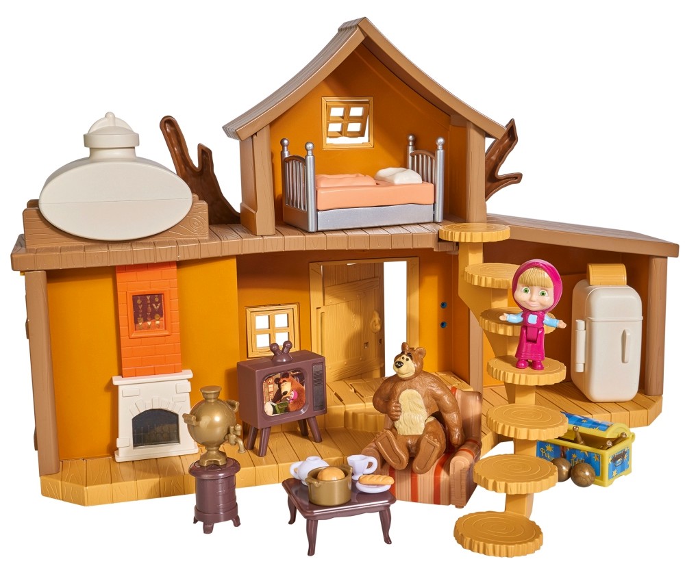 Голямата двуетажна къща на Мечока - Комплект за игра от серията "Маша и Мечока" - играчка
