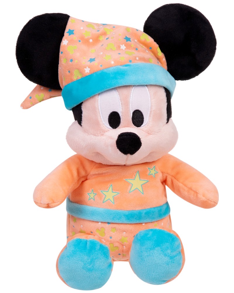 Плюшена играчка  Мики Маус с пижама - Disney Plush - С фосфоресциращ ефект - играчка