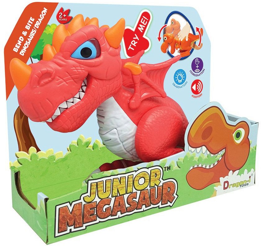Интерактивен дракон Dragon-i Toys - Със звук и светлина от серията Junior Megasaur - играчка