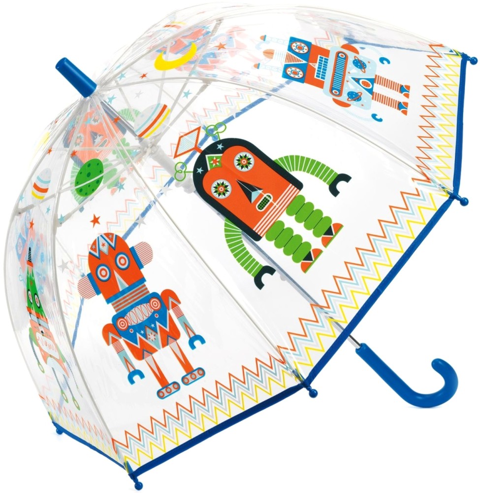 Детски чадър Djeco - Роботи - детски аксесоар