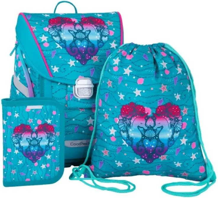 Ученическа раница с аксесоари Coolpack Primo Ultra Base Ученическа раница с аксесоари Coolpack Primo Ultra Base - От серията Seafish - раница