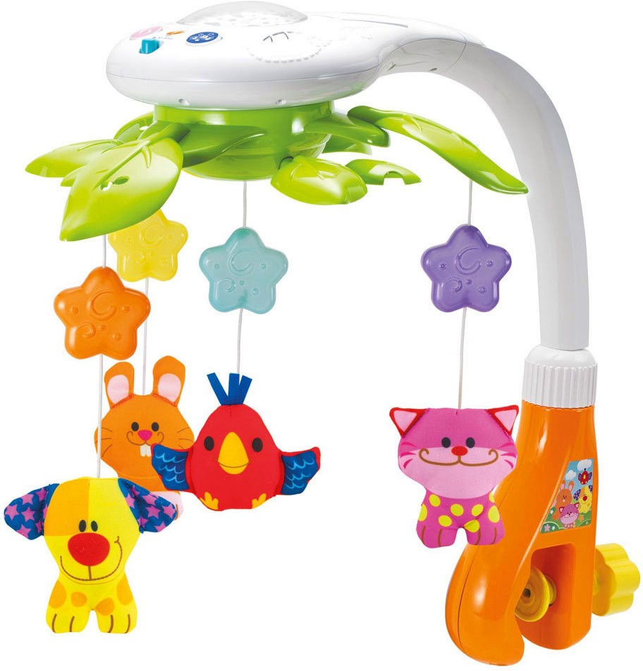 Музикална въртележка с проектор - Животни - Играчка за бебешко легло - играчка