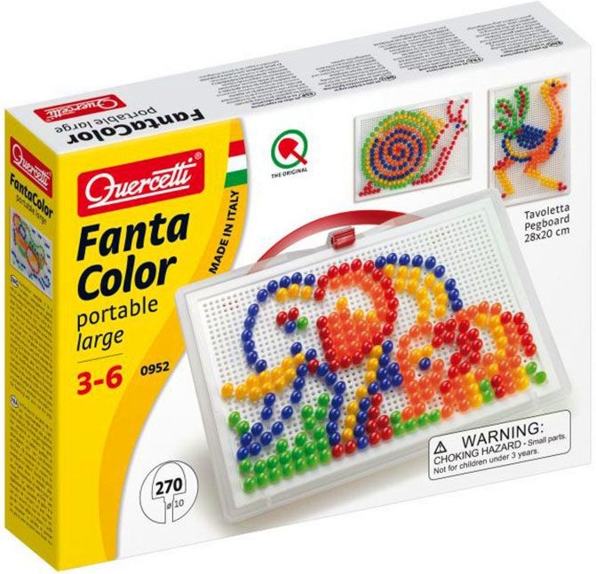 Мозайка Quercetti - Fantacolor - С 270 цветни кабърчета - играчка